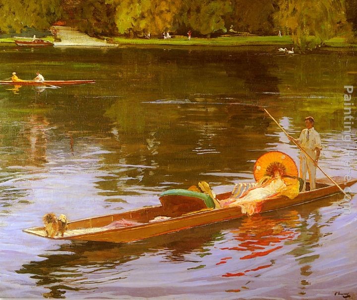 John Lavery Boating On The Thames Painting Best Paintings For Sale